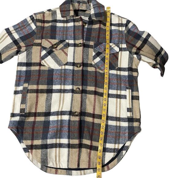 Buffalo David Bitton Shirt Jacket Large Men Blue Plaid Flannel Shacket P… - Picture 4 of 8